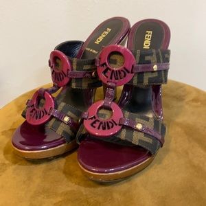 Classic Fendi Pruple & Brown Heels | Size 6.5